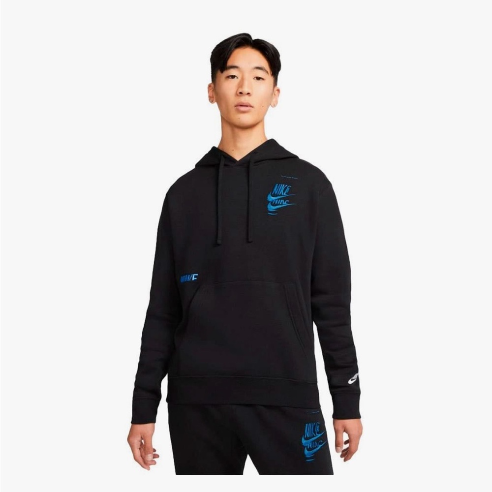 Nike Black‎ Sweatshirt  hoodie with Blue Accents